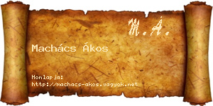 Machács Ákos névjegykártya